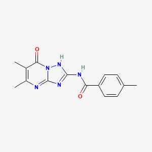 molecular formula C15H15N5O2 B11392348 N-(5,6-dimethyl-7-oxo-4,7-dihydro[1,2,4]triazolo[1,5-a]pyrimidin-2-yl)-4-methylbenzamide 