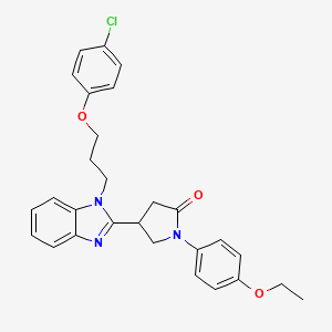 4-{1-[3-(4-chlorophenoxy)propyl]-1H-benzimidazol-2-yl}-1-(4-ethoxyphenyl)pyrrolidin-2-one