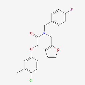 molecular formula C21H19ClFNO3 B11392366 2-(4-chloro-3-methylphenoxy)-N-(4-fluorobenzyl)-N-(furan-2-ylmethyl)acetamide 