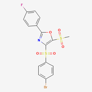 4-[(4-Bromophenyl)sulfonyl]-2-(4-fluorophenyl)-5-(methylsulfonyl)-1,3-oxazole