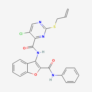 5-chloro-N-[2-(phenylcarbamoyl)-1-benzofuran-3-yl]-2-(prop-2-en-1-ylsulfanyl)pyrimidine-4-carboxamide