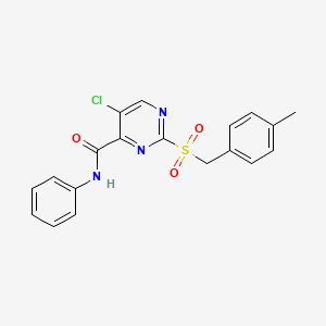 5-chloro-2-[(4-methylbenzyl)sulfonyl]-N-phenylpyrimidine-4-carboxamide