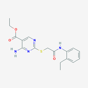 Ethyl 4-amino-2-({2-[(2-ethylphenyl)amino]-2-oxoethyl}sulfanyl)pyrimidine-5-carboxylate