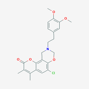 6-chloro-9-[2-(3,4-dimethoxyphenyl)ethyl]-3,4-dimethyl-9,10-dihydro-2H,8H-chromeno[8,7-e][1,3]oxazin-2-one