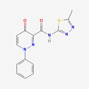 molecular formula C14H11N5O2S B11392471 N-(5-methyl-1,3,4-thiadiazol-2-yl)-4-oxo-1-phenyl-1,4-dihydropyridazine-3-carboxamide 