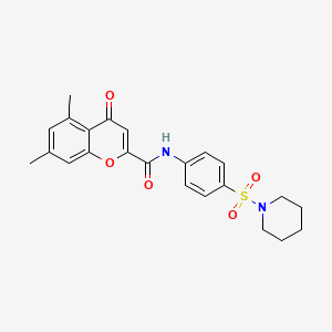 5,7-dimethyl-4-oxo-N-[4-(piperidin-1-ylsulfonyl)phenyl]-4H-chromene-2-carboxamide