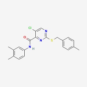 5-chloro-N-(3,4-dimethylphenyl)-2-[(4-methylbenzyl)sulfanyl]pyrimidine-4-carboxamide