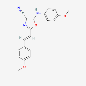 molecular formula C21H19N3O3 B11392538 2-[(E)-2-(4-ethoxyphenyl)ethenyl]-5-[(4-methoxyphenyl)amino]-1,3-oxazole-4-carbonitrile 