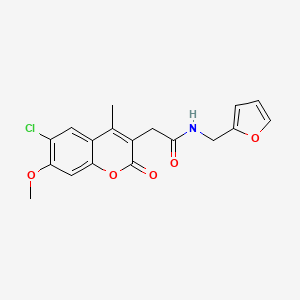 2-(6-chloro-7-methoxy-4-methyl-2-oxo-2H-chromen-3-yl)-N-(furan-2-ylmethyl)acetamide