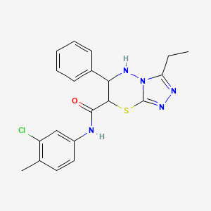 molecular formula C20H20ClN5OS B11392549 N-(3-chloro-4-methylphenyl)-3-ethyl-6-phenyl-6,7-dihydro-5H-[1,2,4]triazolo[3,4-b][1,3,4]thiadiazine-7-carboxamide 