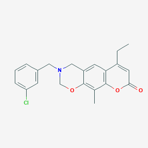 3-(3-chlorobenzyl)-6-ethyl-10-methyl-3,4-dihydro-2H,8H-chromeno[6,7-e][1,3]oxazin-8-one