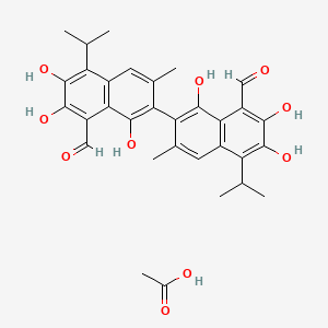 molecular formula C32H34O10 B1139257 Gossypol acetic acid CAS No. 1189561-66-7