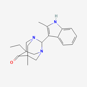 molecular formula C20H25N3O B11392577 5-ethyl-7-methyl-2-(2-methyl-1H-indol-3-yl)-1,3-diazatricyclo[3.3.1.1~3,7~]decan-6-one 