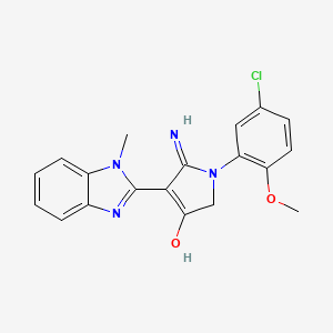 5-Amino-1-(5-chloro-2-methoxyphenyl)-4-(1-methyl-1H-1,3-benzodiazol-2-YL)-2,3-dihydro-1H-pyrrol-3-one