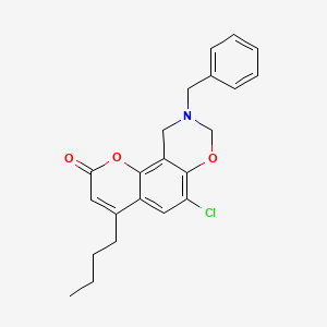 9-benzyl-4-butyl-6-chloro-9,10-dihydro-2H,8H-chromeno[8,7-e][1,3]oxazin-2-one