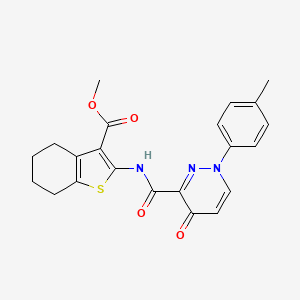 molecular formula C22H21N3O4S B11392640 Methyl 2-({[1-(4-methylphenyl)-4-oxo-1,4-dihydropyridazin-3-yl]carbonyl}amino)-4,5,6,7-tetrahydro-1-benzothiophene-3-carboxylate 