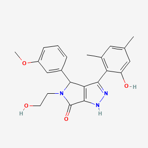 molecular formula C22H23N3O4 B11392642 3-(2-hydroxy-4,6-dimethylphenyl)-5-(2-hydroxyethyl)-4-(3-methoxyphenyl)-4,5-dihydropyrrolo[3,4-c]pyrazol-6(1H)-one 