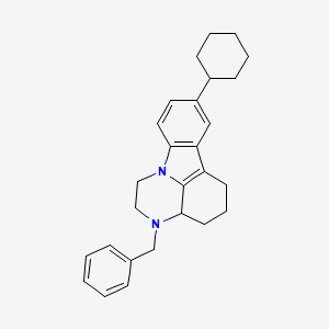 molecular formula C27H32N2 B11392670 3-benzyl-8-cyclohexyl-2,3,3a,4,5,6-hexahydro-1H-pyrazino[3,2,1-jk]carbazole 