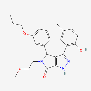 molecular formula C24H27N3O4 B11392704 3-(2-hydroxy-5-methylphenyl)-5-(2-methoxyethyl)-4-(3-propoxyphenyl)-4,5-dihydropyrrolo[3,4-c]pyrazol-6(1H)-one 