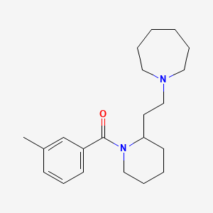 molecular formula C21H32N2O B11392713 1-{2-[1-(3-Methylbenzoyl)piperidin-2-yl]ethyl}azepane 