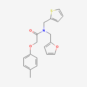 molecular formula C19H19NO3S B11392741 N-(furan-2-ylmethyl)-2-(4-methylphenoxy)-N-(thiophen-2-ylmethyl)acetamide 