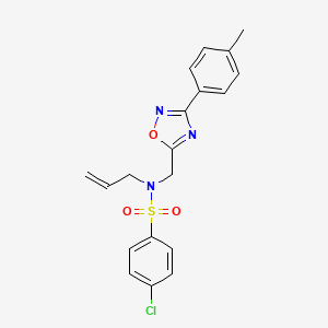 4-chloro-N-{[3-(4-methylphenyl)-1,2,4-oxadiazol-5-yl]methyl}-N-(prop-2-en-1-yl)benzenesulfonamide