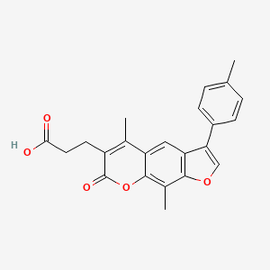 molecular formula C23H20O5 B11392758 3-[5,9-dimethyl-3-(4-methylphenyl)-7-oxo-7H-furo[3,2-g]chromen-6-yl]propanoic acid 