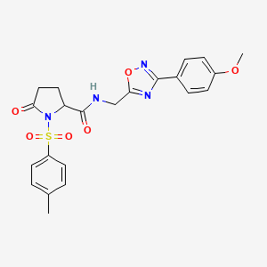 N-{[3-(4-methoxyphenyl)-1,2,4-oxadiazol-5-yl]methyl}-1-[(4-methylphenyl)sulfonyl]-5-oxoprolinamide