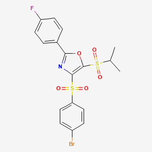 4-[(4-Bromophenyl)sulfonyl]-2-(4-fluorophenyl)-5-(isopropylsulfonyl)-1,3-oxazole