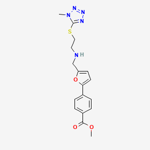 methyl 4-{5-[({2-[(1-methyl-1H-tetrazol-5-yl)sulfanyl]ethyl}amino)methyl]furan-2-yl}benzoate