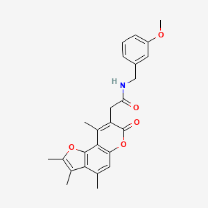 N-(3-methoxybenzyl)-2-(2,3,4,9-tetramethyl-7-oxo-7H-furo[2,3-f]chromen-8-yl)acetamide