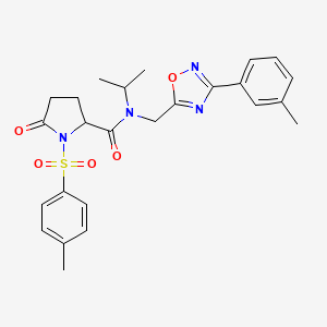 N-{[3-(3-methylphenyl)-1,2,4-oxadiazol-5-yl]methyl}-1-[(4-methylphenyl)sulfonyl]-5-oxo-N-propan-2-ylprolinamide