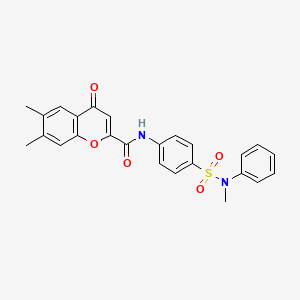 6,7-dimethyl-N-{4-[methyl(phenyl)sulfamoyl]phenyl}-4-oxo-4H-chromene-2-carboxamide