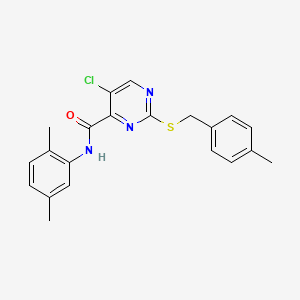 5-chloro-N-(2,5-dimethylphenyl)-2-[(4-methylbenzyl)sulfanyl]pyrimidine-4-carboxamide