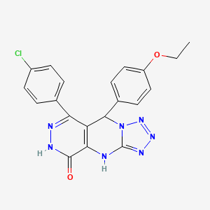 10-(4-chlorophenyl)-8-(4-ethoxyphenyl)-2,4,5,6,7,11,12-heptazatricyclo[7.4.0.03,7]trideca-1(9),3,5,10-tetraen-13-one