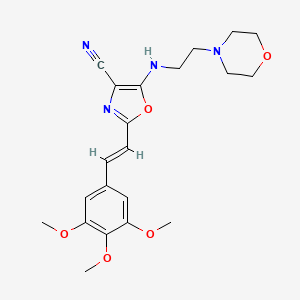 5-{[2-(morpholin-4-yl)ethyl]amino}-2-[(E)-2-(3,4,5-trimethoxyphenyl)ethenyl]-1,3-oxazole-4-carbonitrile