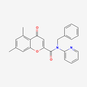 N-benzyl-5,7-dimethyl-4-oxo-N-(pyridin-2-yl)-4H-chromene-2-carboxamide