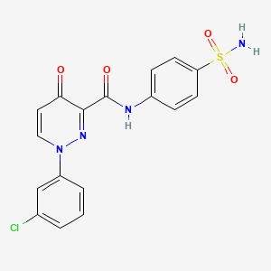 molecular formula C17H13ClN4O4S B11392916 1-(3-chlorophenyl)-4-oxo-N-(4-sulfamoylphenyl)-1,4-dihydropyridazine-3-carboxamide 