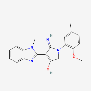 molecular formula C20H20N4O2 B11392932 5-amino-1-(2-methoxy-5-methylphenyl)-4-(1-methyl-1H-benzimidazol-2-yl)-1,2-dihydro-3H-pyrrol-3-one 