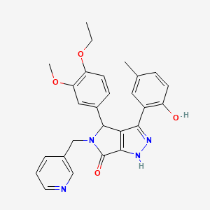 molecular formula C27H26N4O4 B11392942 4-(4-ethoxy-3-methoxyphenyl)-3-(2-hydroxy-5-methylphenyl)-5-(pyridin-3-ylmethyl)-4,5-dihydropyrrolo[3,4-c]pyrazol-6(1H)-one 