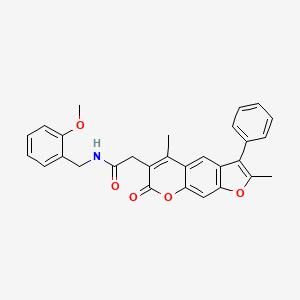 2-(2,5-dimethyl-7-oxo-3-phenyl-7H-furo[3,2-g]chromen-6-yl)-N-(2-methoxybenzyl)acetamide