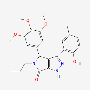 molecular formula C24H27N3O5 B11392953 3-(2-hydroxy-5-methylphenyl)-5-propyl-4-(3,4,5-trimethoxyphenyl)-4,5-dihydropyrrolo[3,4-c]pyrazol-6(1H)-one 