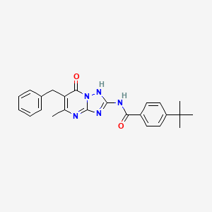 molecular formula C24H25N5O2 B11392955 N-(6-benzyl-5-methyl-7-oxo-4,7-dihydro[1,2,4]triazolo[1,5-a]pyrimidin-2-yl)-4-tert-butylbenzamide 