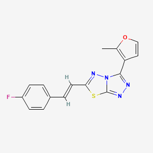 6-[(E)-2-(4-fluorophenyl)ethenyl]-3-(2-methylfuran-3-yl)[1,2,4]triazolo[3,4-b][1,3,4]thiadiazole