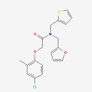 molecular formula C19H18ClNO3S B11393004 2-(4-chloro-2-methylphenoxy)-N-(furan-2-ylmethyl)-N-(thiophen-2-ylmethyl)acetamide 