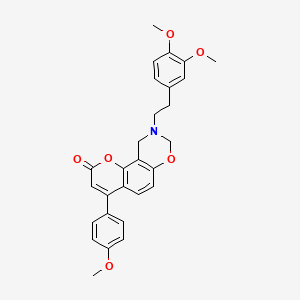 9-[2-(3,4-dimethoxyphenyl)ethyl]-4-(4-methoxyphenyl)-9,10-dihydro-2H,8H-chromeno[8,7-e][1,3]oxazin-2-one