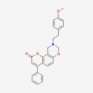 9-[2-(4-methoxyphenyl)ethyl]-4-phenyl-9,10-dihydro-2H,8H-chromeno[8,7-e][1,3]oxazin-2-one