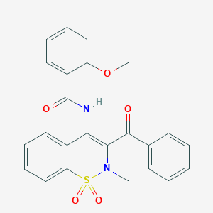 molecular formula C24H20N2O5S B11393064 N-(3-benzoyl-2-methyl-1,1-dioxido-2H-1,2-benzothiazin-4-yl)-2-methoxybenzamide 