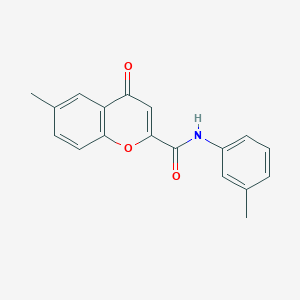 molecular formula C18H15NO3 B11393069 6-methyl-N-(3-methylphenyl)-4-oxo-4H-chromene-2-carboxamide 