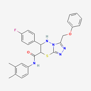 N-(3,4-dimethylphenyl)-6-(4-fluorophenyl)-3-(phenoxymethyl)-6,7-dihydro-5H-[1,2,4]triazolo[3,4-b][1,3,4]thiadiazine-7-carboxamide